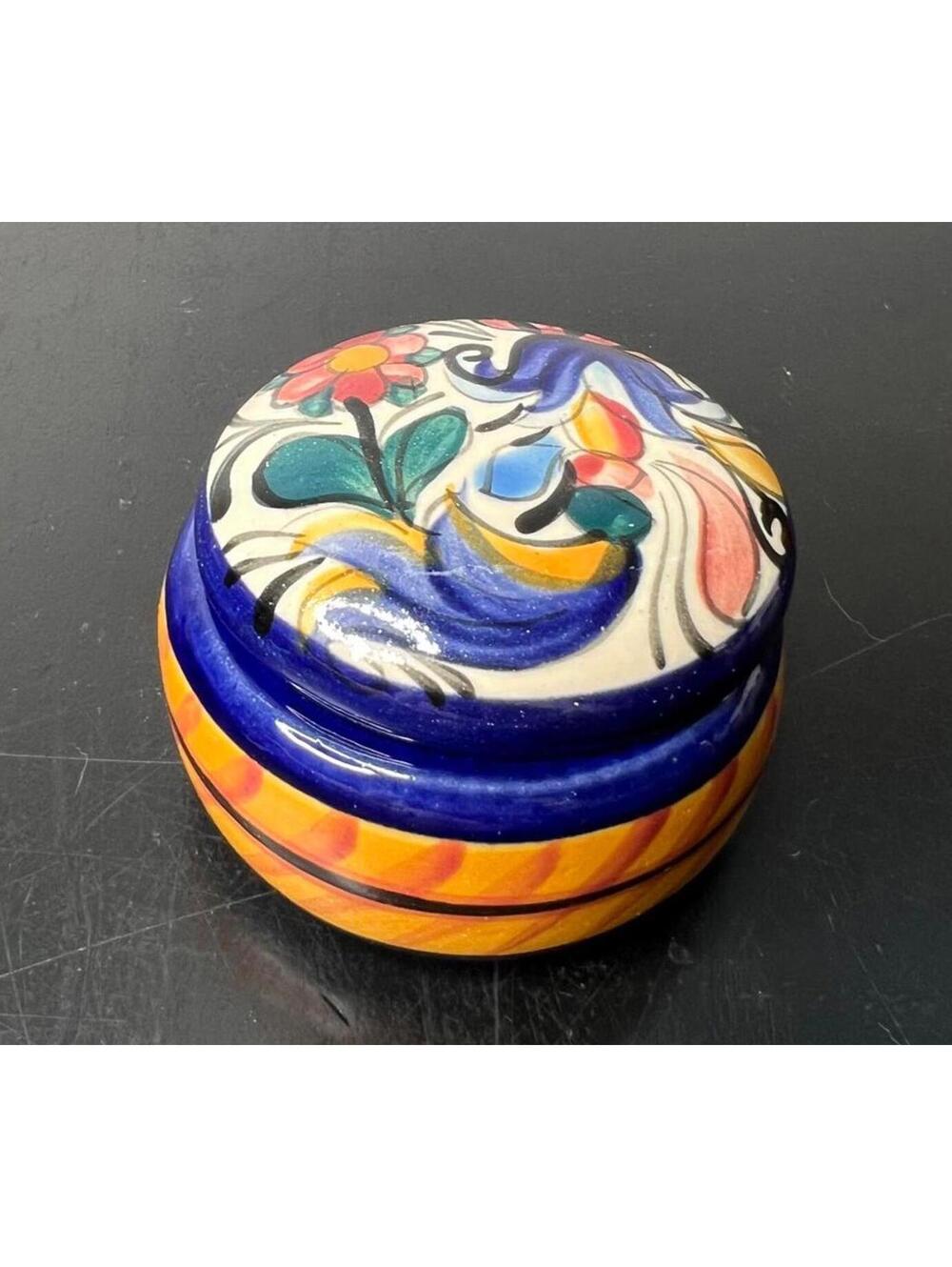 Hand Painted Mexican Talavera Ceramic Trinket Box